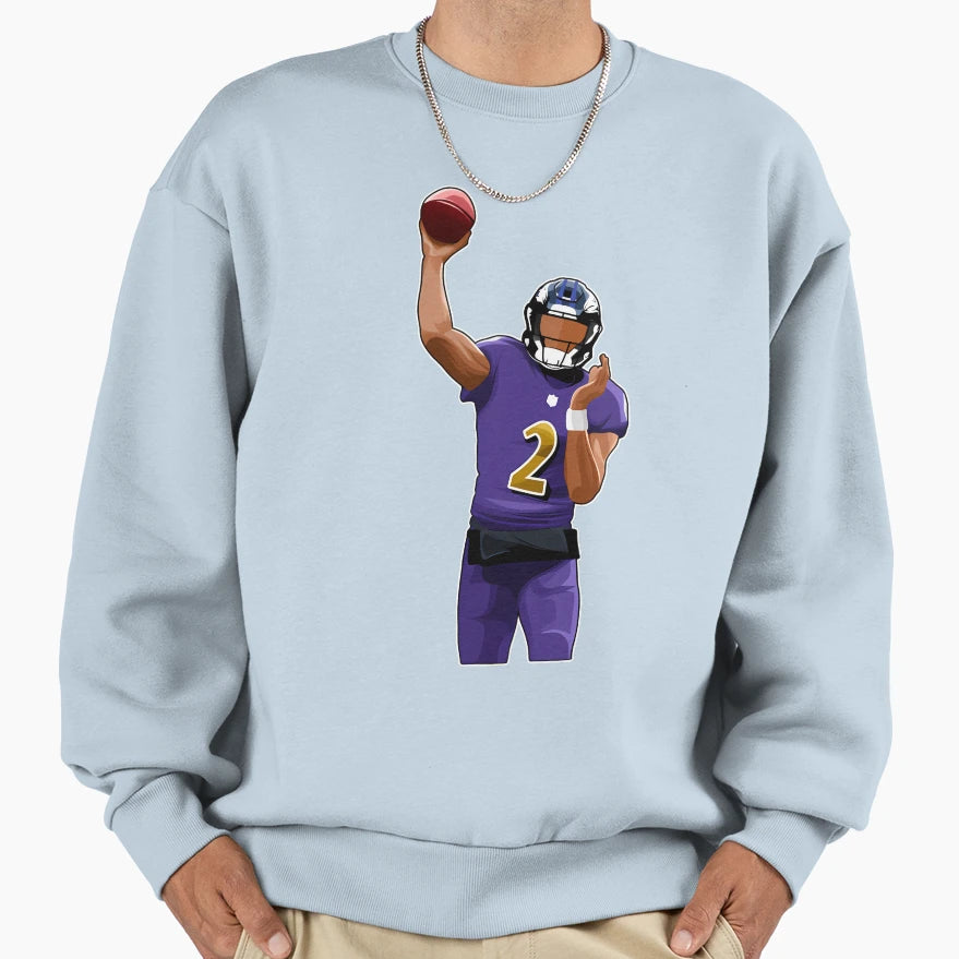 Tyler Huntley 2 Throw Ball Sweatshirt - Trendy Graphic for Adults - T-Shirt, Sweatshirt, Hoodie