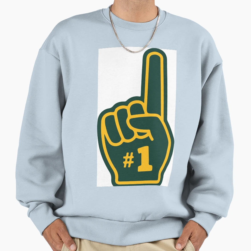 Packers Themed Number 1 Fan Sweatshirt - Fun Novelty Design for Adults - T-Shirt, Sweatshirt, Hoodie