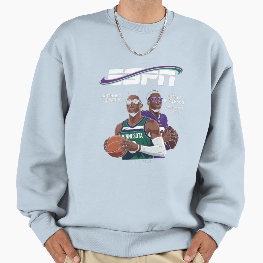 Anthony Edwards JJ Minnesota Sweatshirt - Aesthetic Graphic Men Women - T-Shirt, Sweatshirt, Hoodie