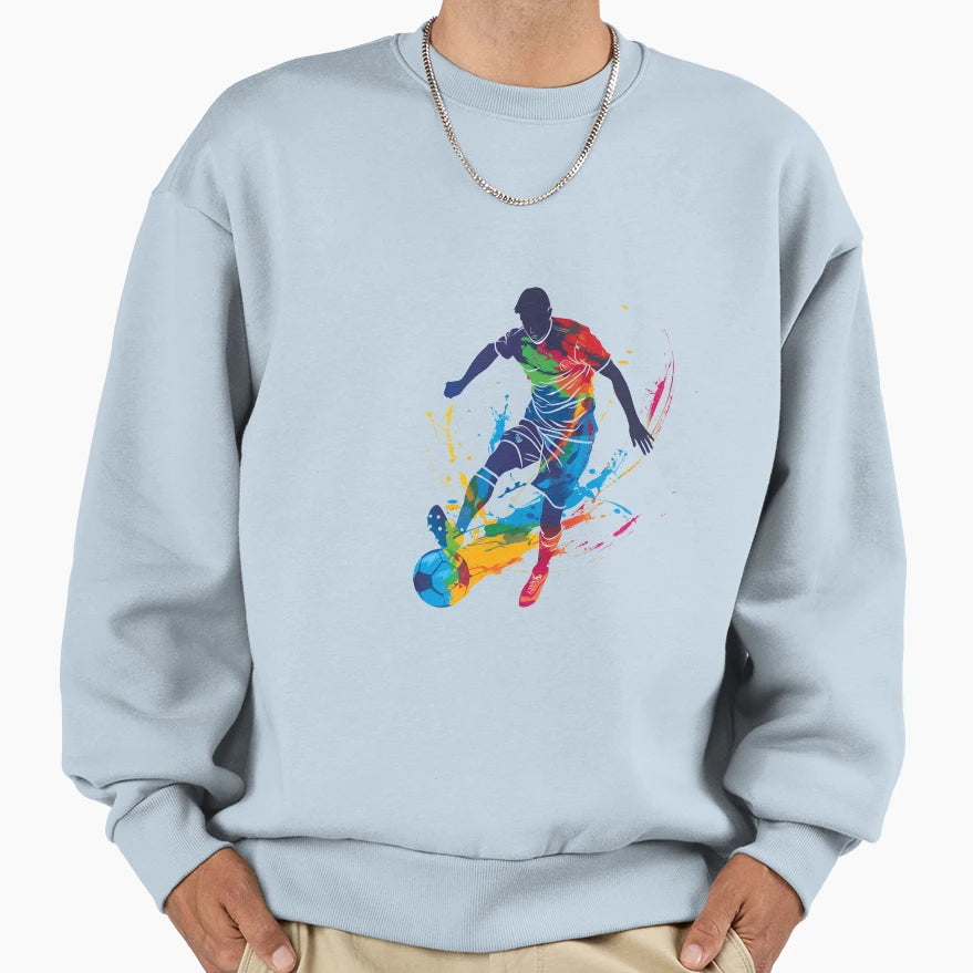 Cartoon Soccer Ball Logo Sweatshirt - Aesthetic Graphic Unisex - T-Shirt, Sweatshirt, Hoodie