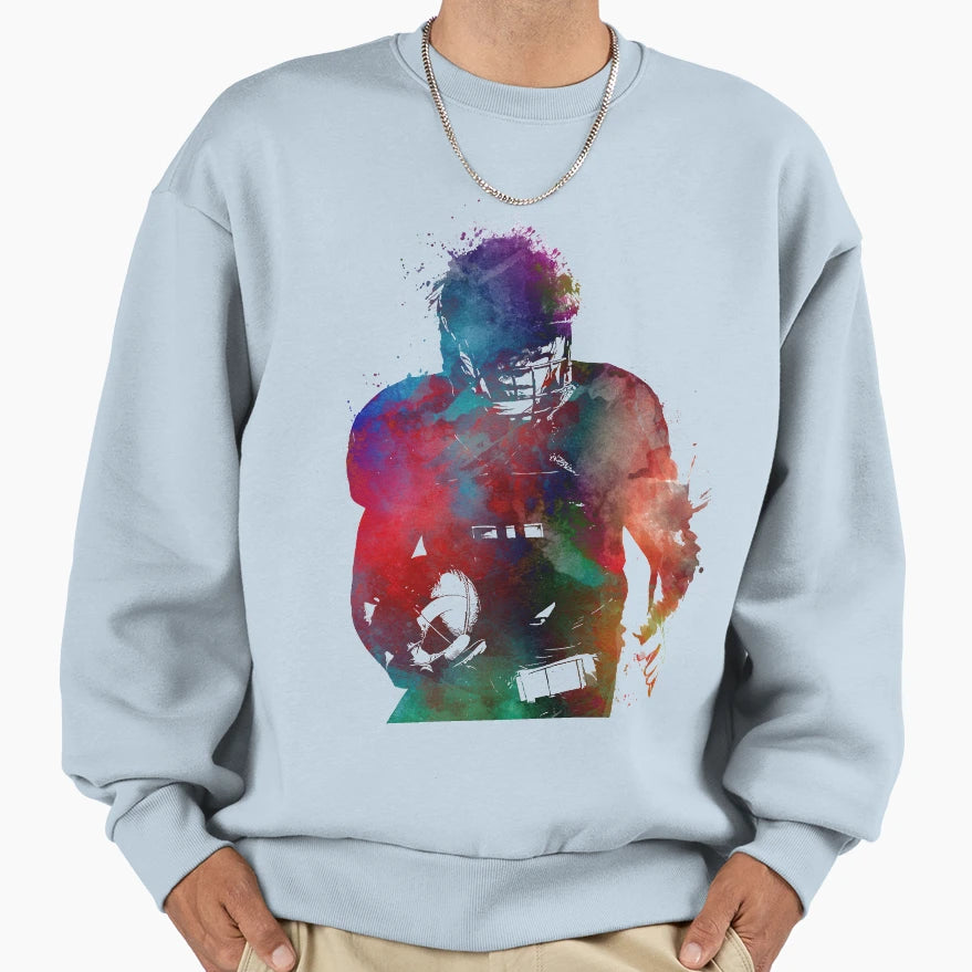American Football Player Football Sweatshirt - Unique Graphic for Adults - T-Shirt, Sweatshirt, Hoodie
