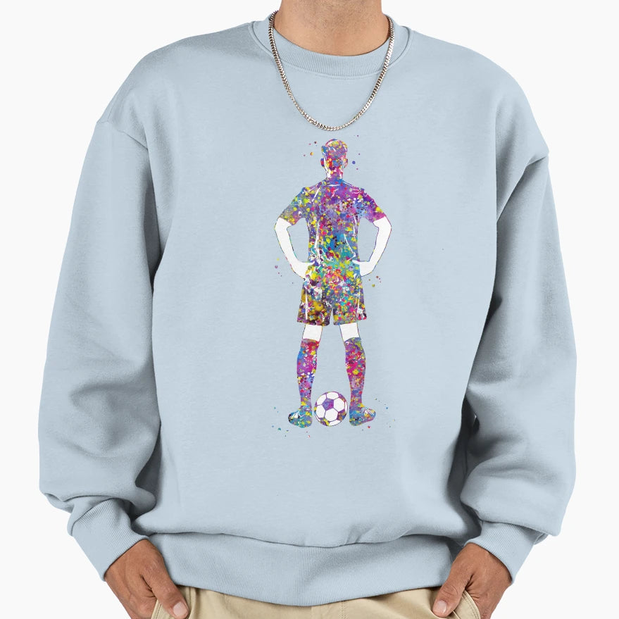 Male Soccer Player Sweatshirt - Unique Graphic Unisex - T-Shirt, Sweatshirt, Hoodie