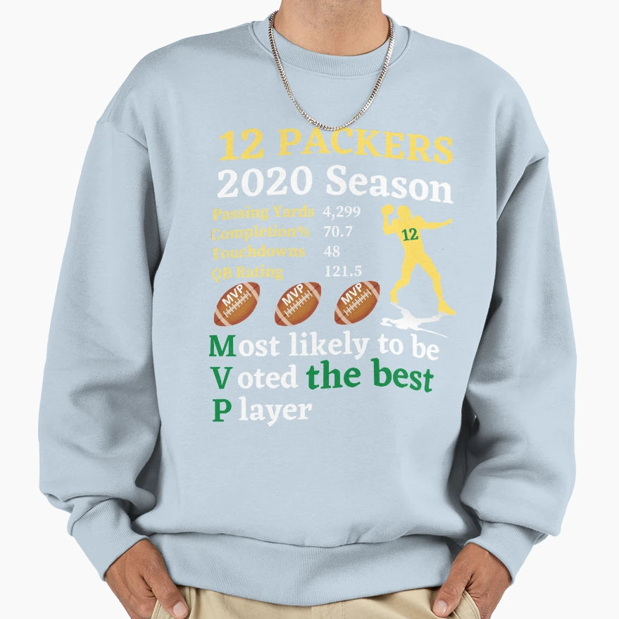 Packers Football Mvp 12 Sweatshirt - Aesthetic Graphic Unisex - T-Shirt, Sweatshirt, Hoodie