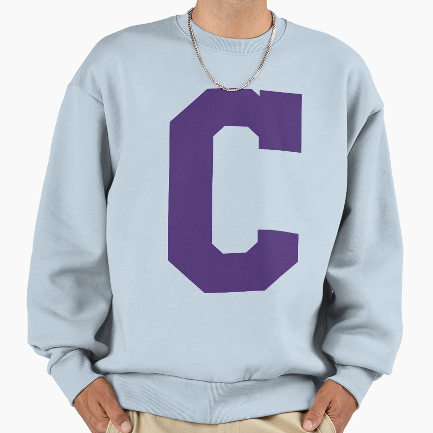 Alphabet Purple C Sports Letter C Sweatshirt - Aesthetic Graphic Unisex - T-Shirt, Sweatshirt, Hoodie