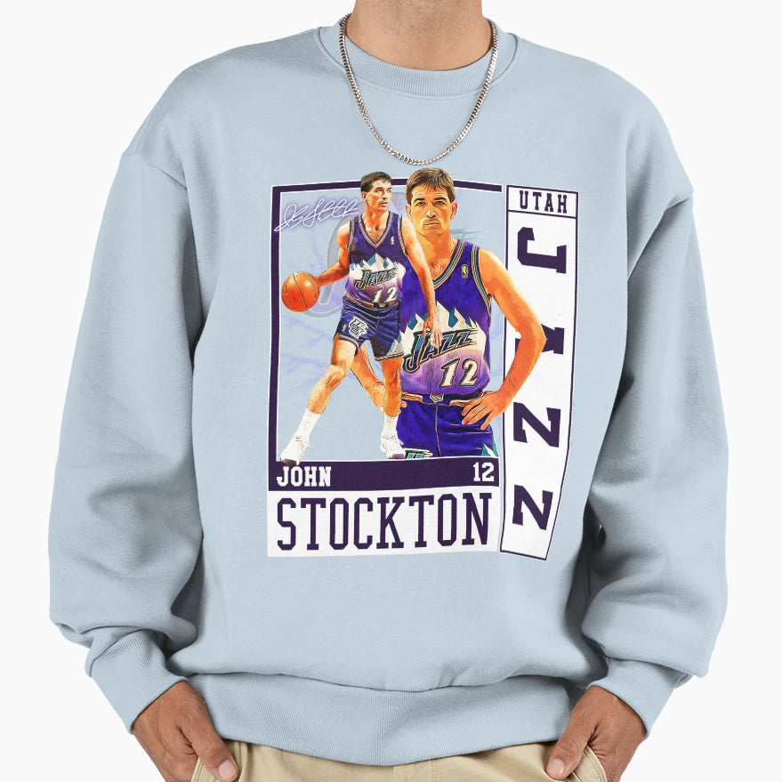 John Stockton Legend Basketball Sweatshirt - Aesthetic Graphic for Adults - T-Shirt, Sweatshirt, Hoodie