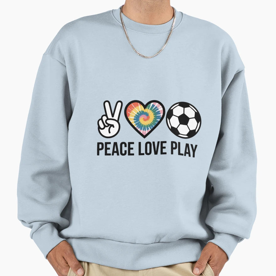 Tie Dye Soccer Teen Peace Love Sweatshirt - Streetwear Style for Adults - T-Shirt, Sweatshirt, Hoodie