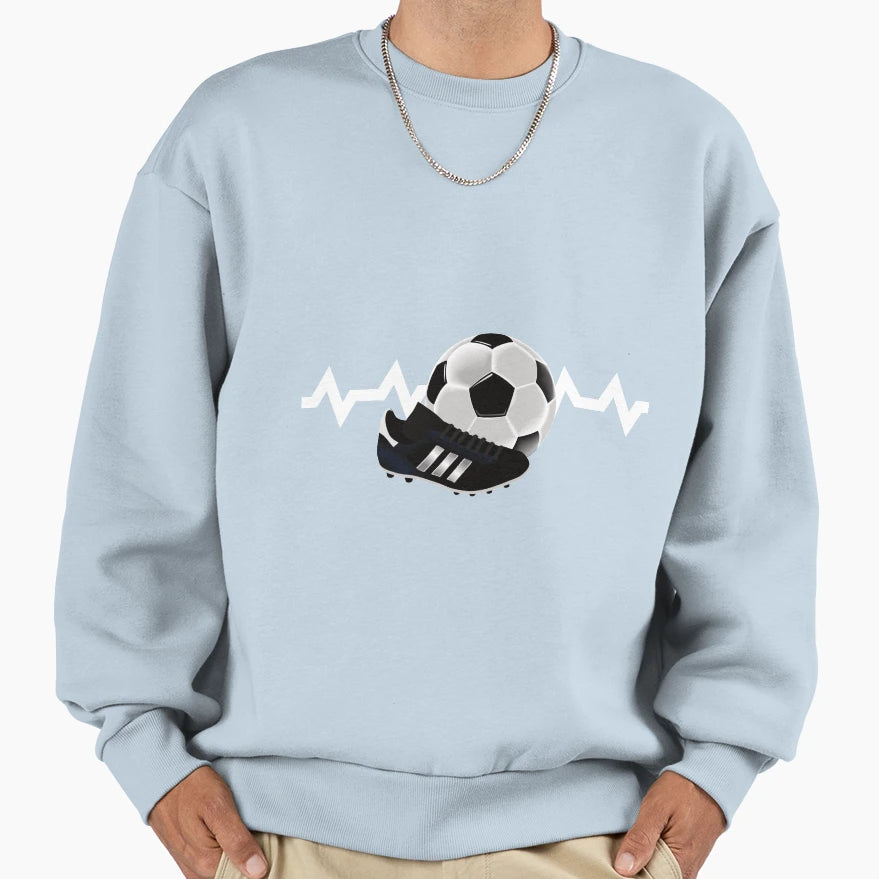 Soccer Heartbeat Sweatshirt - Fun Novelty Design Men Women - T-Shirt, Sweatshirt, Hoodie