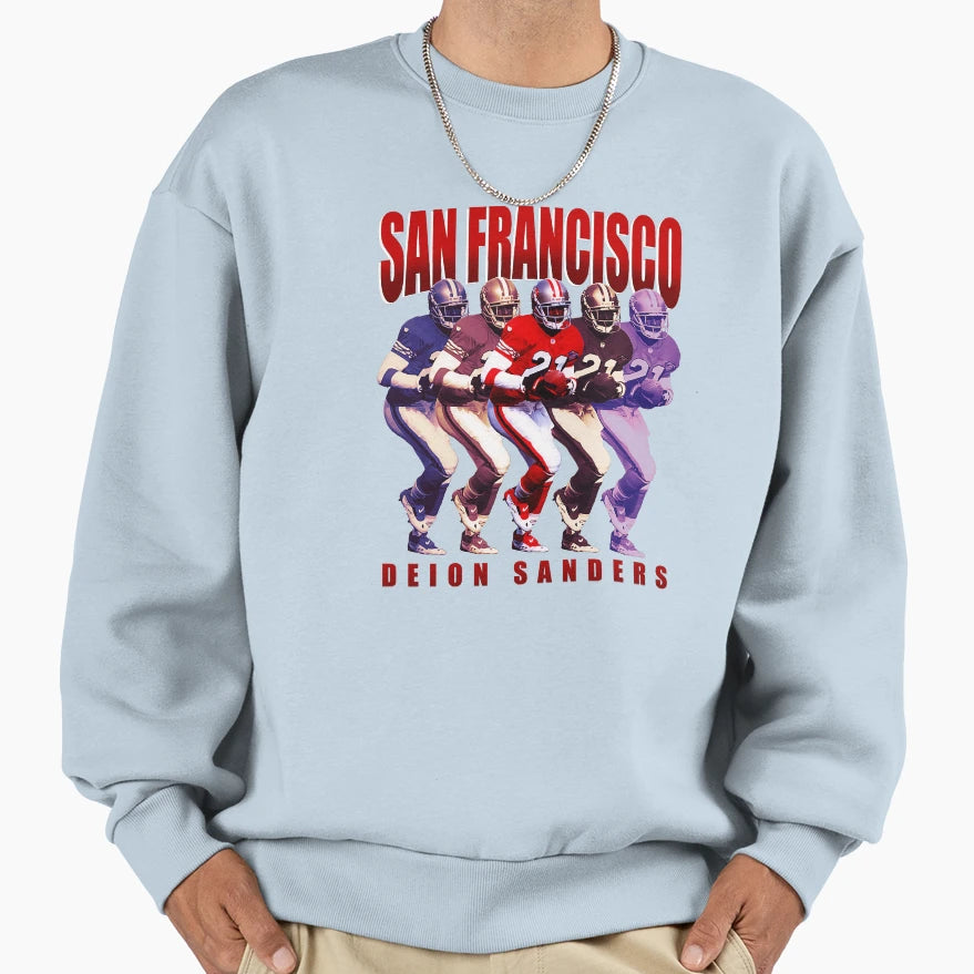 Deion Sanders Sanfrancisco 49Ers Sweatshirt - Custom Art Print Men Women - T-Shirt, Sweatshirt, Hoodie