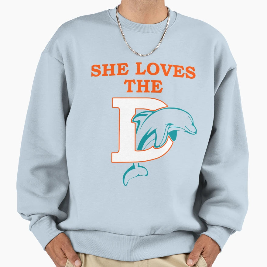 Miami Football Sunny She Loves Sweatshirt - Custom Art Print Men Women - T-Shirt, Sweatshirt, Hoodie
