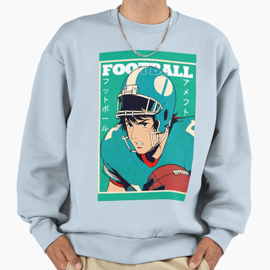 Japanese Anime American Football Sweatshirt - Fun Novelty Design Men Women - T-Shirt, Sweatshirt, Hoodie