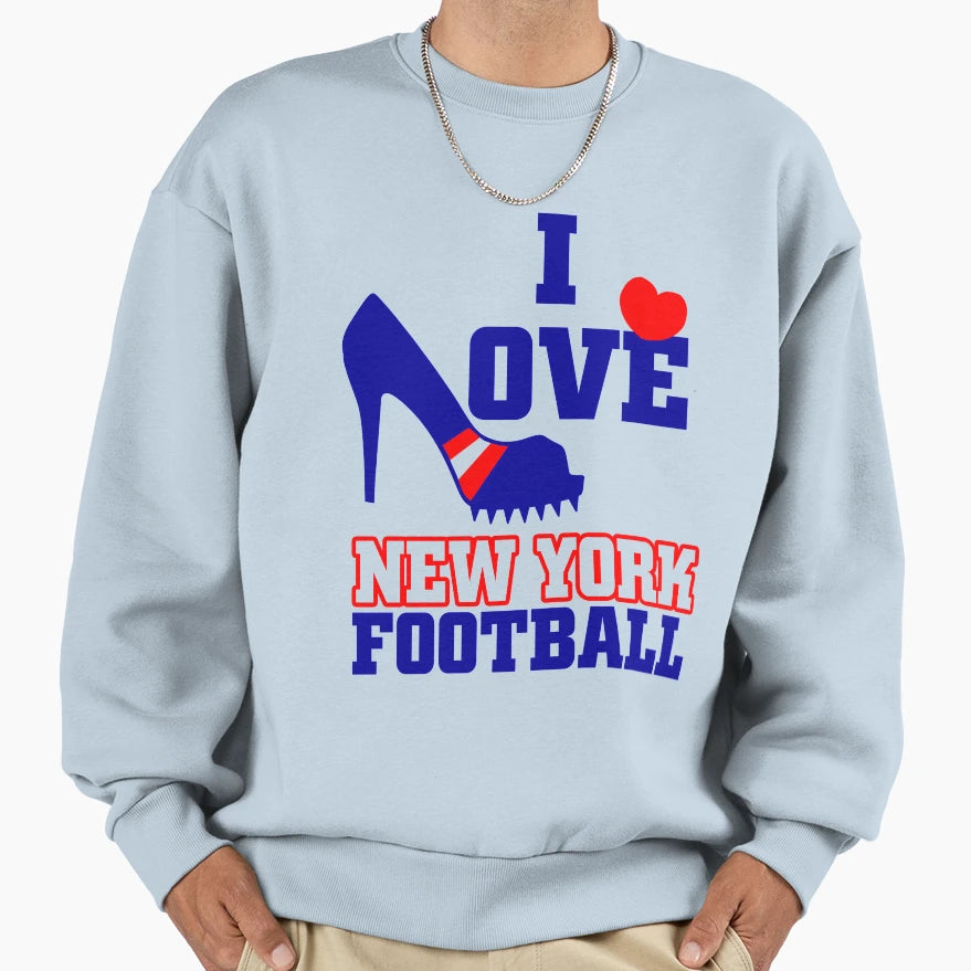 I Love New York Football American Sweatshirt - Minimalist Print Men Women - T-Shirt, Sweatshirt, Hoodie