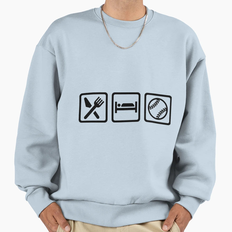 Eat Sleep Softball Sweatshirt - Trendy Graphic for Adults - T-Shirt, Sweatshirt, Hoodie