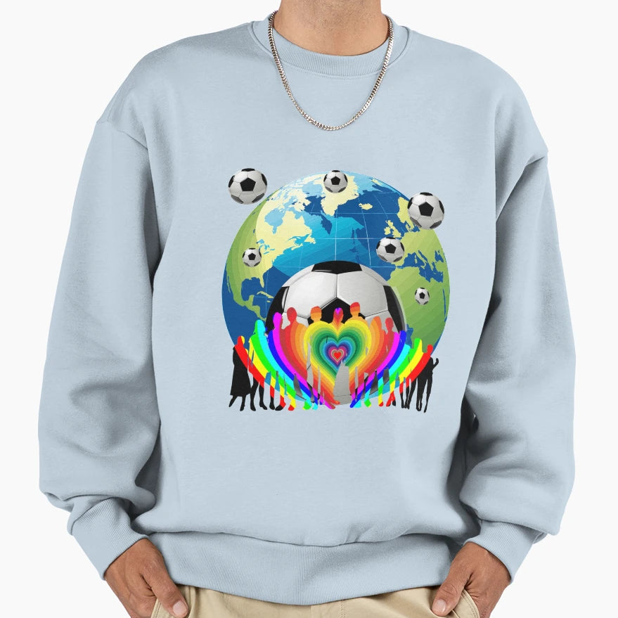 Global Love To Football Worldwide Sweatshirt - Trendy Graphic Men Women - T-Shirt, Sweatshirt, Hoodie
