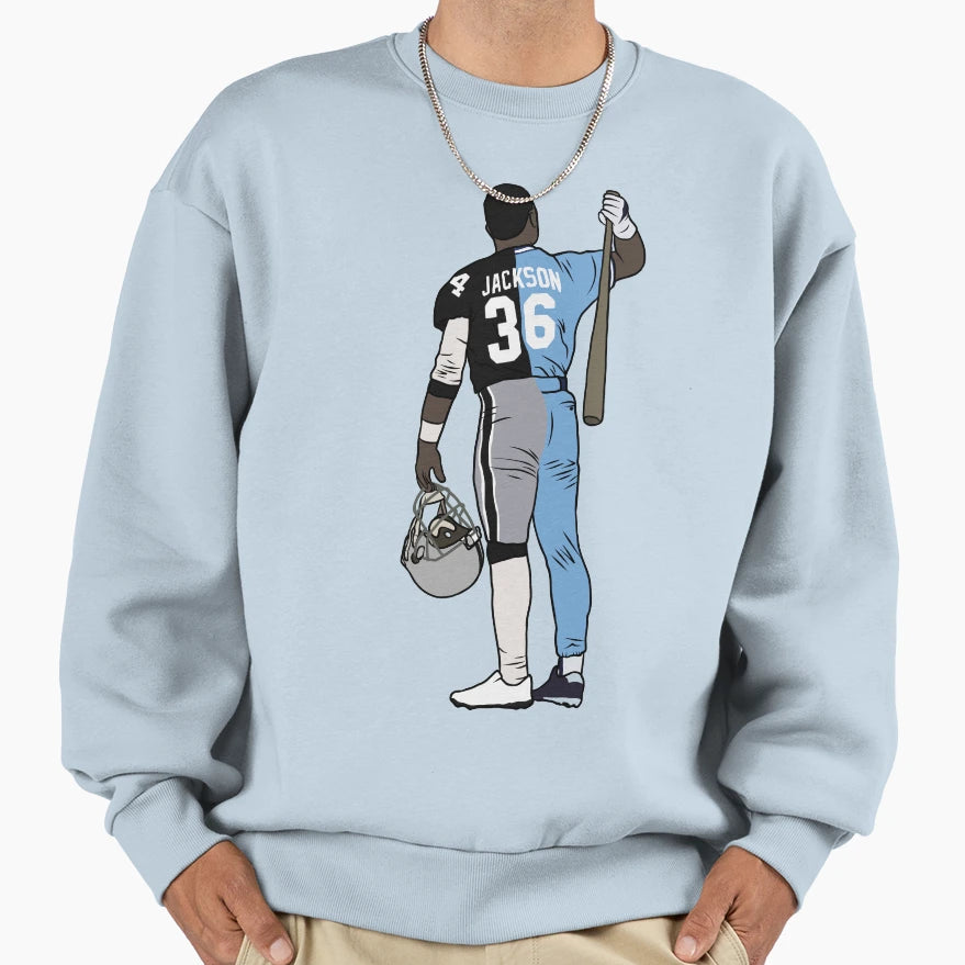 Bo Jackson Two Sport Athlete Sweatshirt - Graphic Print Unisex - T-Shirt, Sweatshirt, Hoodie