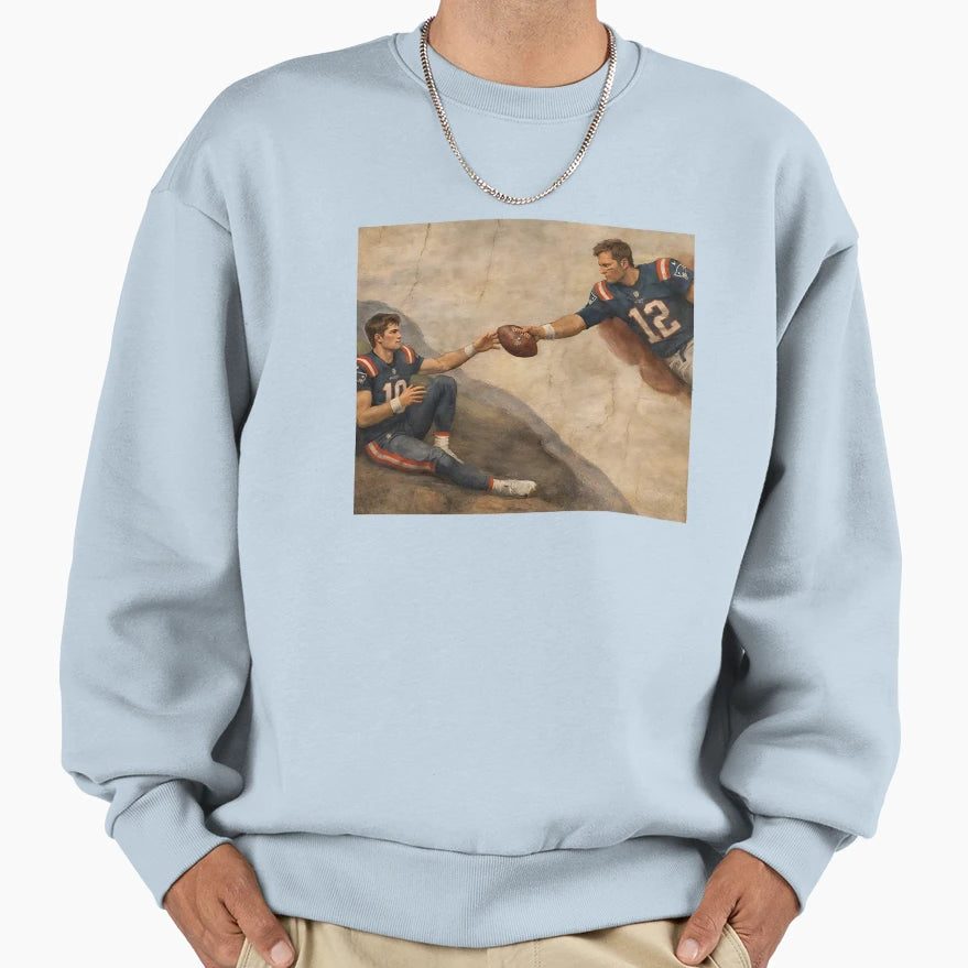 Creation Adam TB Drake Maye Sweatshirt - Fun Novelty Design Unisex - T-Shirt, Sweatshirt, Hoodie