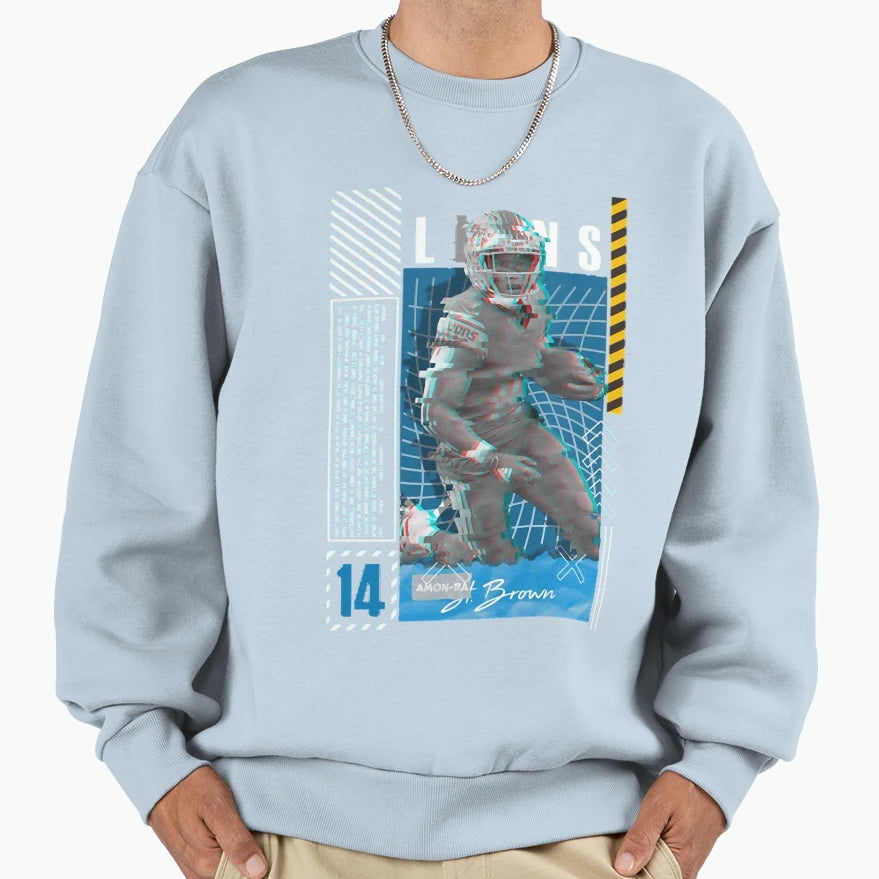 Amon Sport Ra St Brown Football Paper Sweatshirt - Streetwear Style Unisex - T-Shirt, Sweatshirt, Hoodie