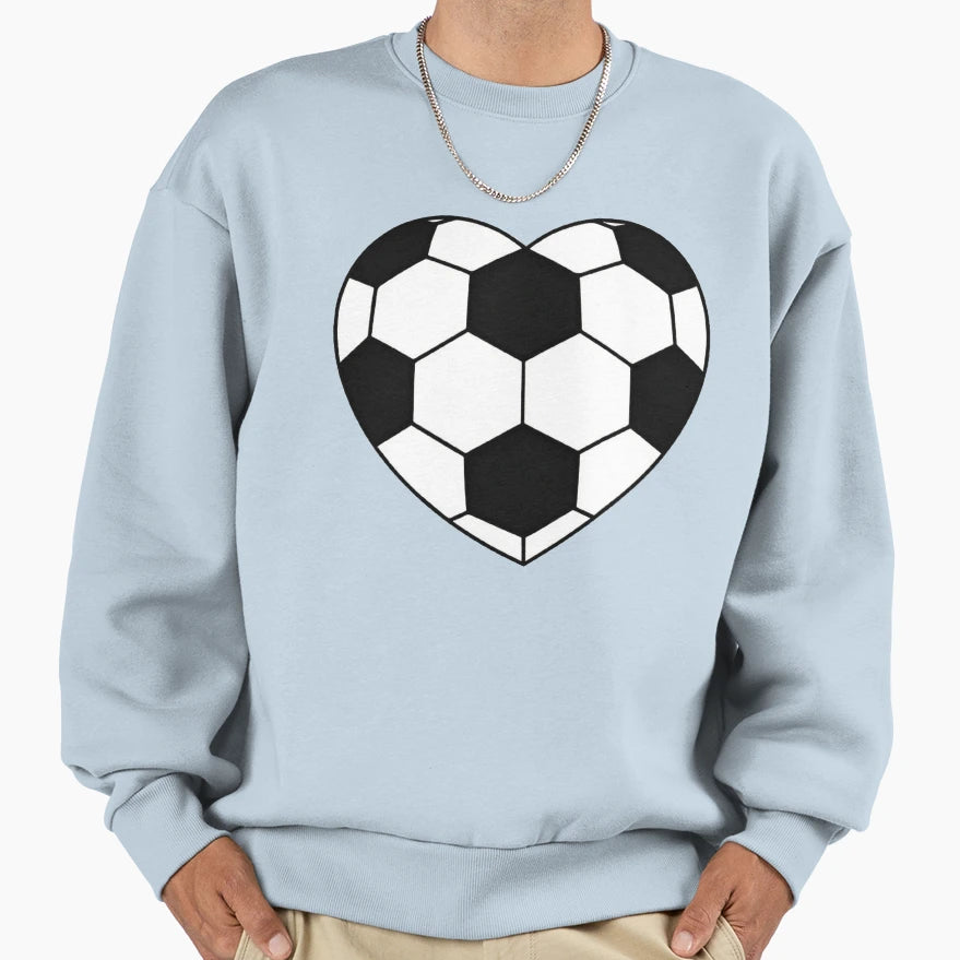 Heart Soccer Ball Sweatshirt - Unique Graphic Unisex - T-Shirt, Sweatshirt, Hoodie