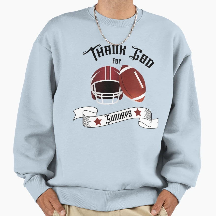 American Football Thank God Sundays Sweatshirt - Custom Art Print Unisex - T-Shirt, Sweatshirt, Hoodie