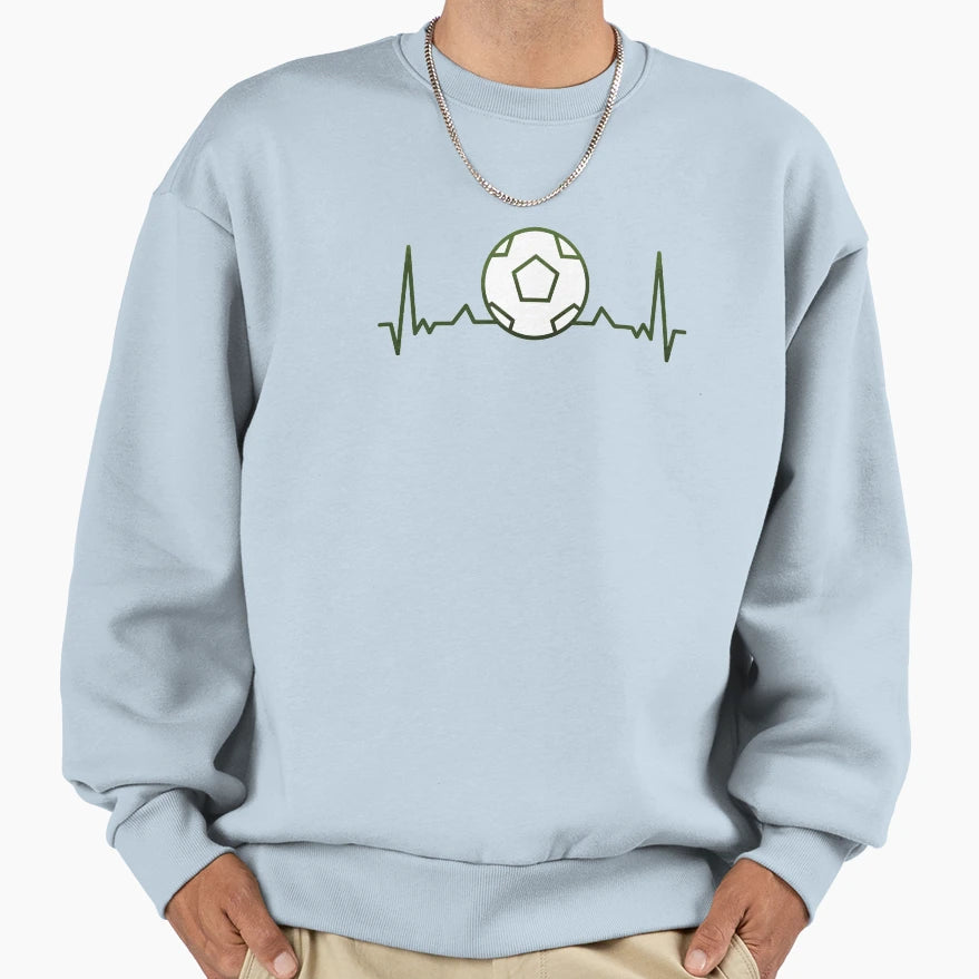Soccer Heartbeat Sweatshirt - Trendy Graphic Unisex - T-Shirt, Sweatshirt, Hoodie