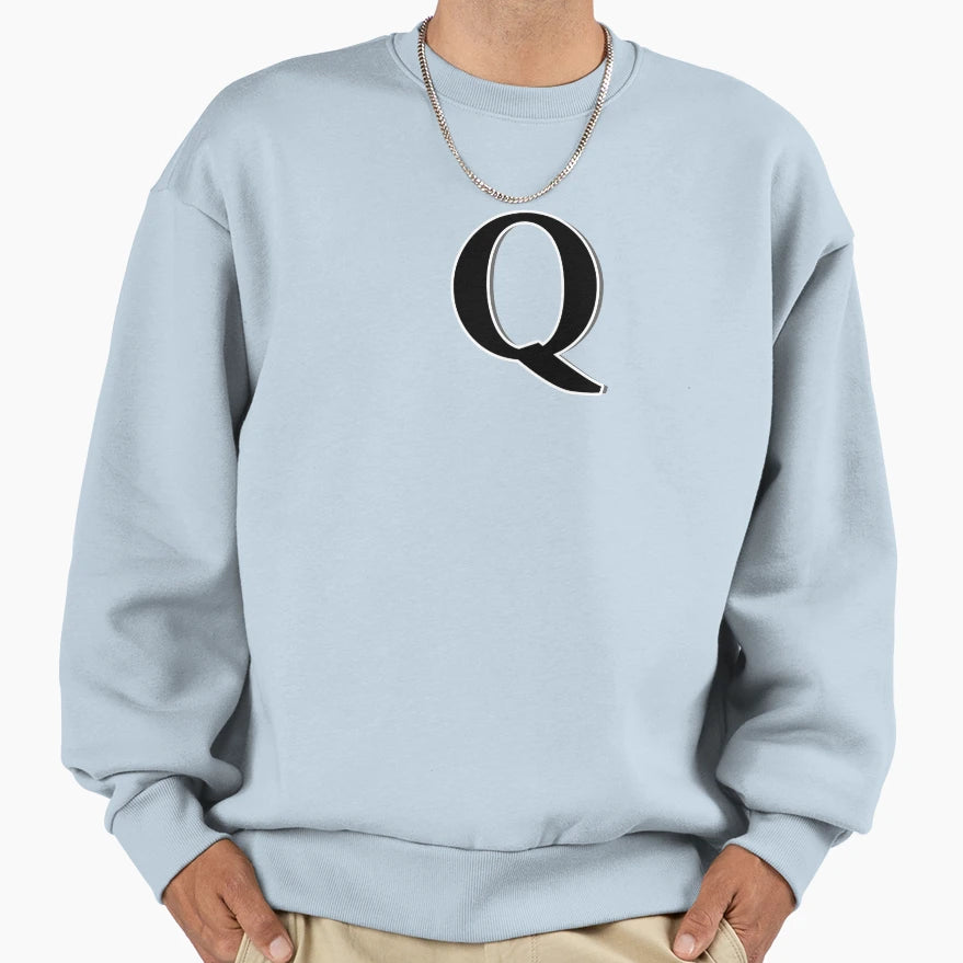 Letter Q Sweatshirt - Casual Everyday Wear Men Women - T-Shirt, Sweatshirt, Hoodie