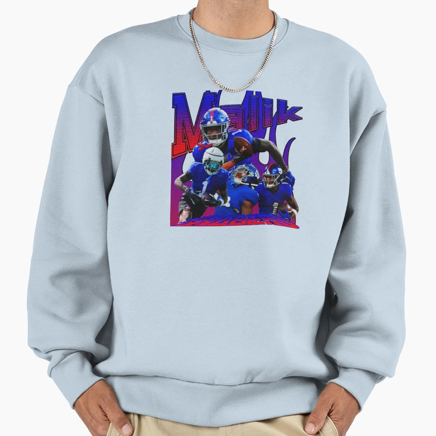 Malik Nabers Team Action Collage Sweatshirt - Graphic Print for Adults - T-Shirt, Sweatshirt, Hoodie