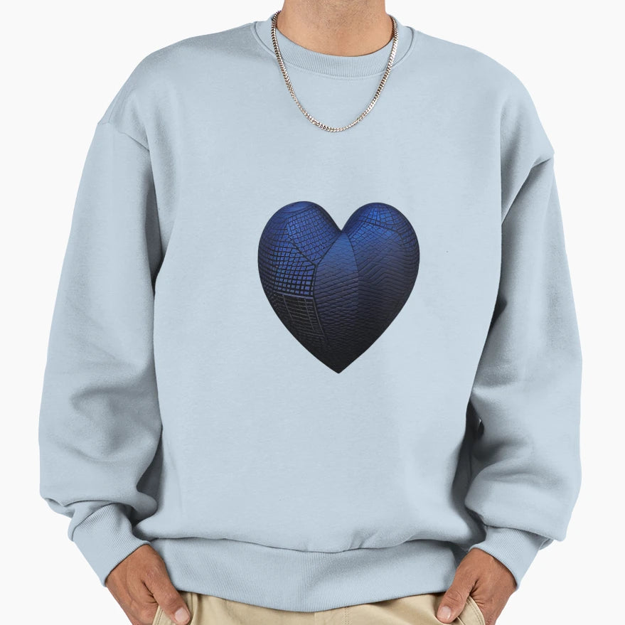 Blue Heart Sweatshirt - Graphic Print Men Women - T-Shirt, Sweatshirt, Hoodie