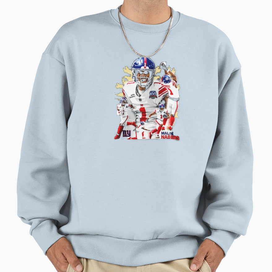 Malik Nabers New York G Collage Sweatshirt - Novelty Apparel Unisex - T-Shirt, Sweatshirt, Hoodie