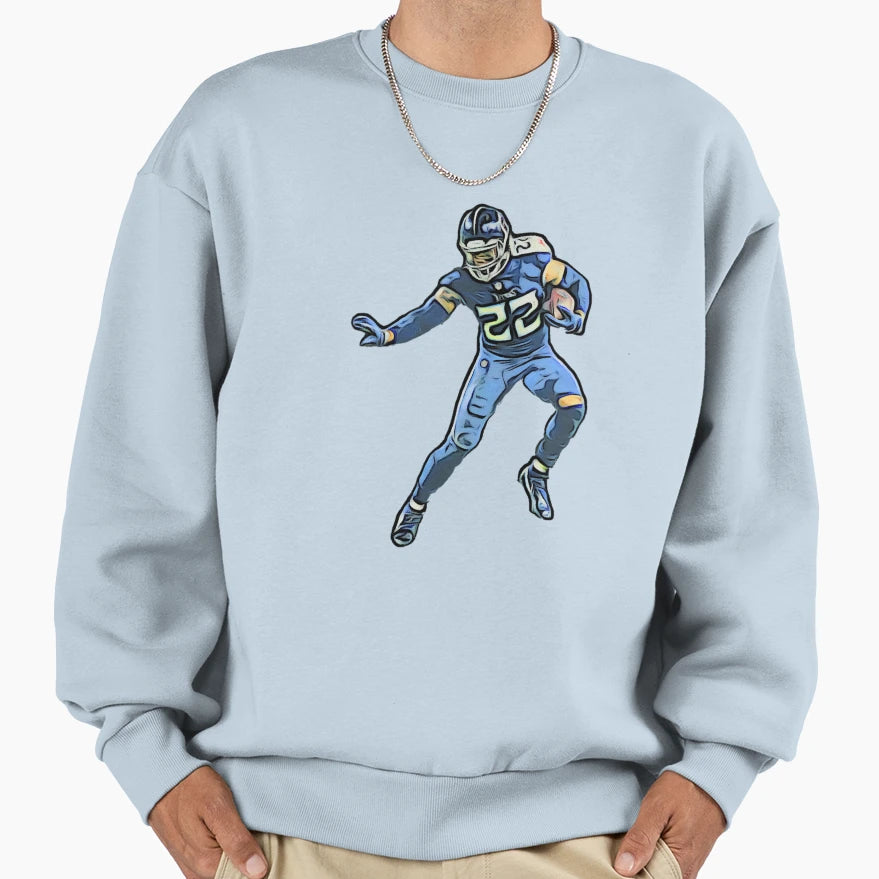DH Titans Running Back Bold Cartoon Sweatshirt - Minimalist Print Unisex - T-Shirt, Sweatshirt, Hoodie