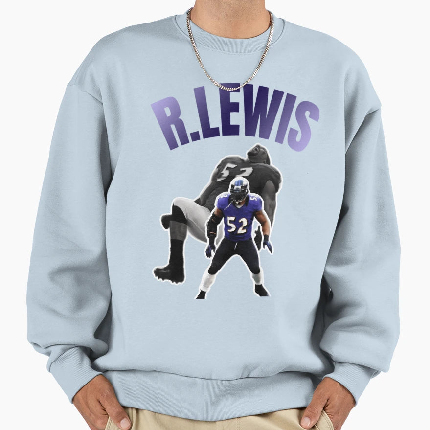 Baltimore Ravens R Lewis Sweatshirt - Aesthetic Graphic for Adults - T-Shirt, Sweatshirt, Hoodie