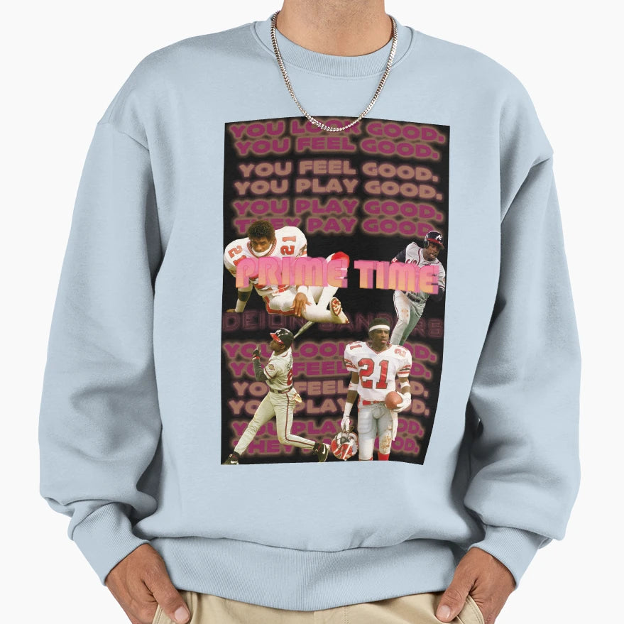 Prime Time Deion Sanders Sweatshirt - Novelty Apparel for Adults - T-Shirt, Sweatshirt, Hoodie