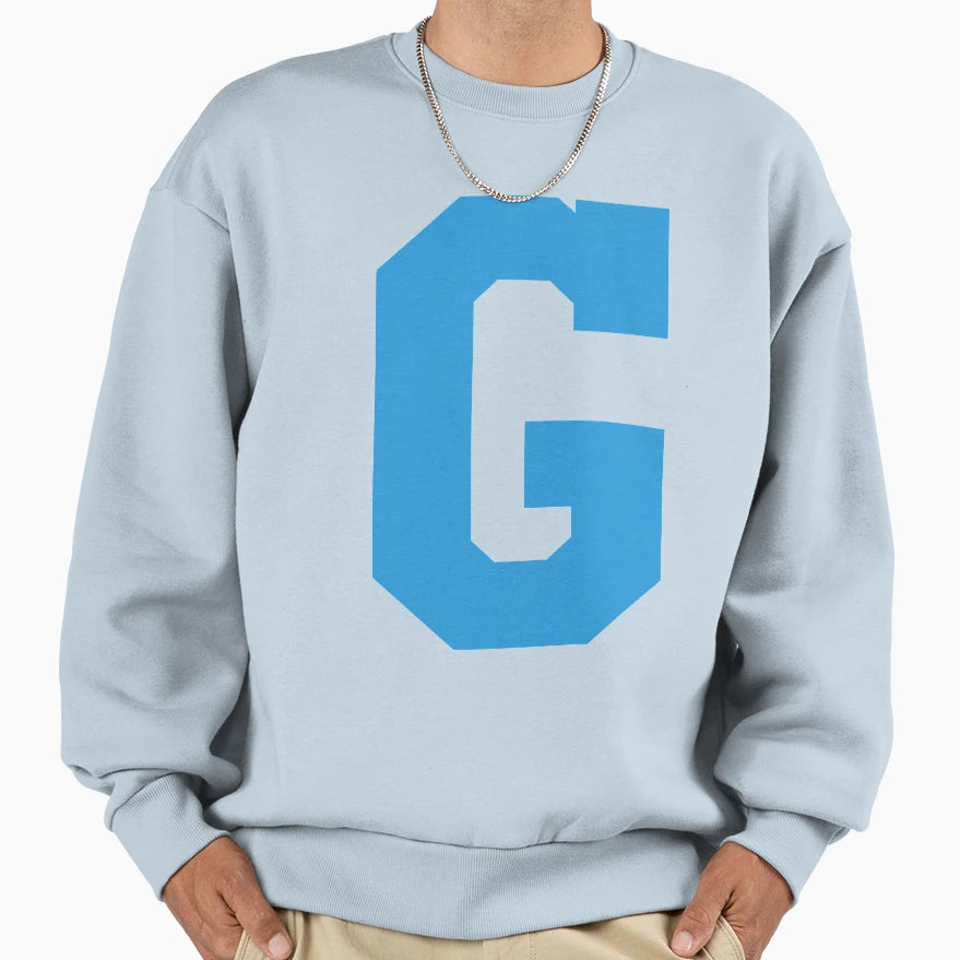 Alphabet Blue G Sports Letter G Sweatshirt - Trendy Graphic Men Women - T-Shirt, Sweatshirt, Hoodie