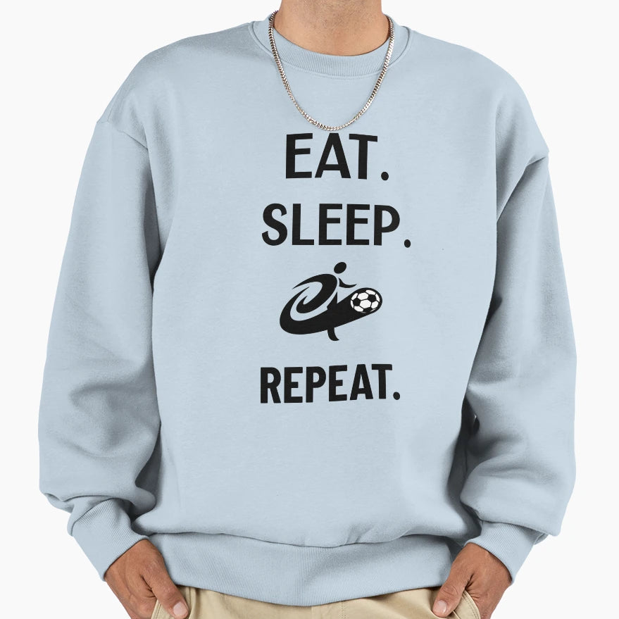 Eat Sleep Football Repeat Football Sports T-Shirt - Trendy Graphic Unisex - T-Shirt, Sweatshirt, Hoodie