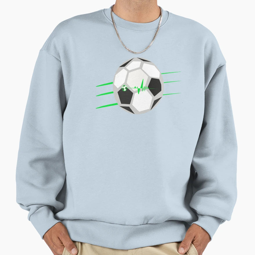 Football Player Football Heartbeat Sweatshirt - Graphic Print for Adults - T-Shirt, Sweatshirt, Hoodie
