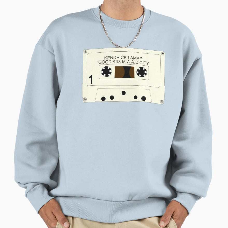 Good Maad City Cassette Sweatshirt - Trendy Graphic for Adults - T-Shirt, Sweatshirt, Hoodie