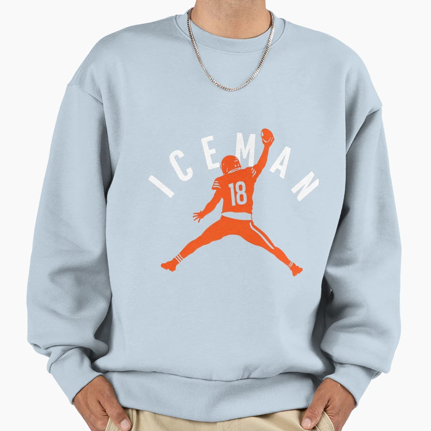 Iceman Football Silhouette Sweatshirt - Fun Novelty Design for Adults - T-Shirt, Sweatshirt, Hoodie