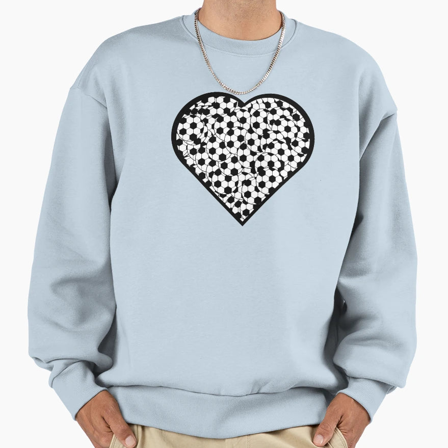 Soccer Heart Love Sweatshirt - Novelty Apparel for Adults - T-Shirt, Sweatshirt, Hoodie