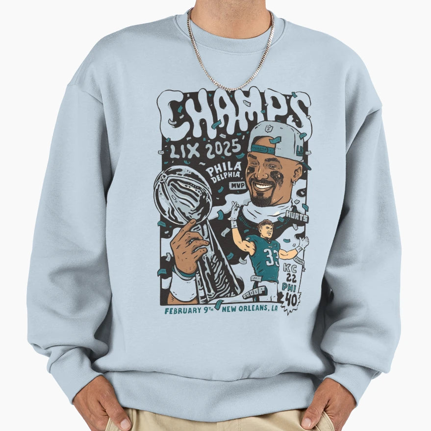 Philly Champs 2025 Sweatshirt - Custom Art Print for Adults - T-Shirt, Sweatshirt, Hoodie