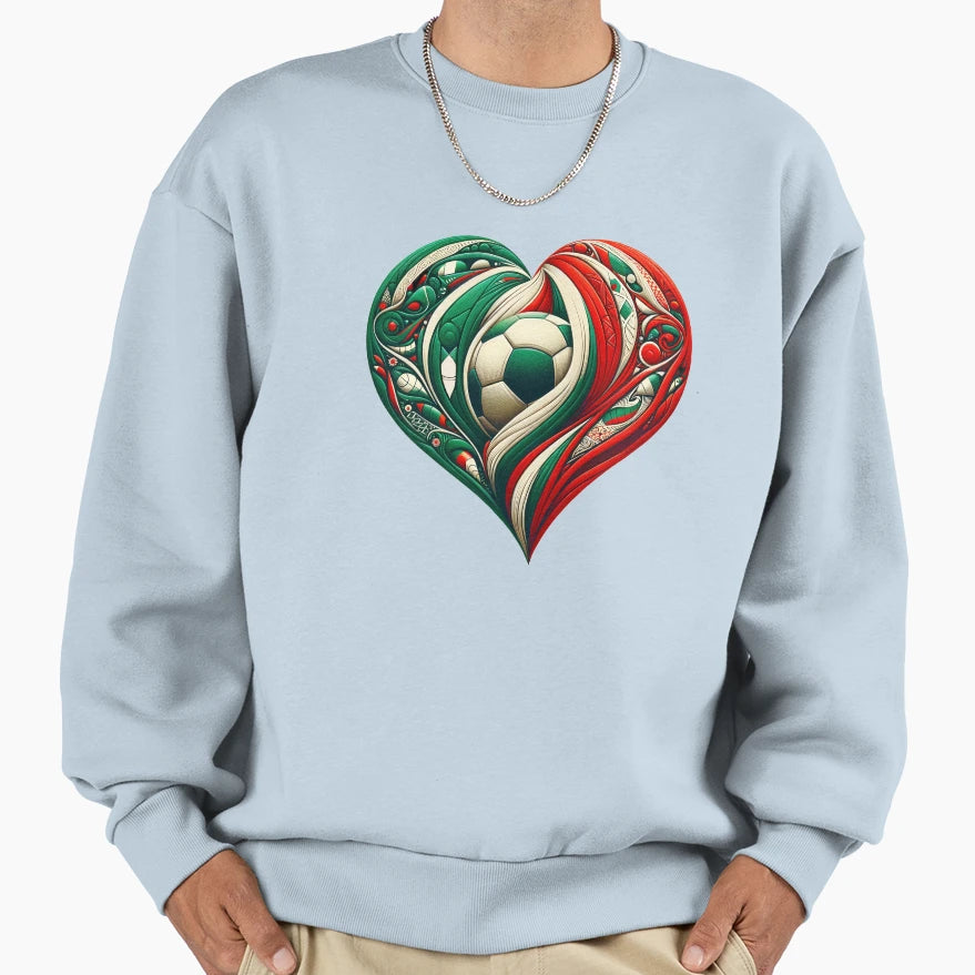 Mexicos Soccer Heart Sweatshirt - Unique Graphic Men Women - T-Shirt, Sweatshirt, Hoodie