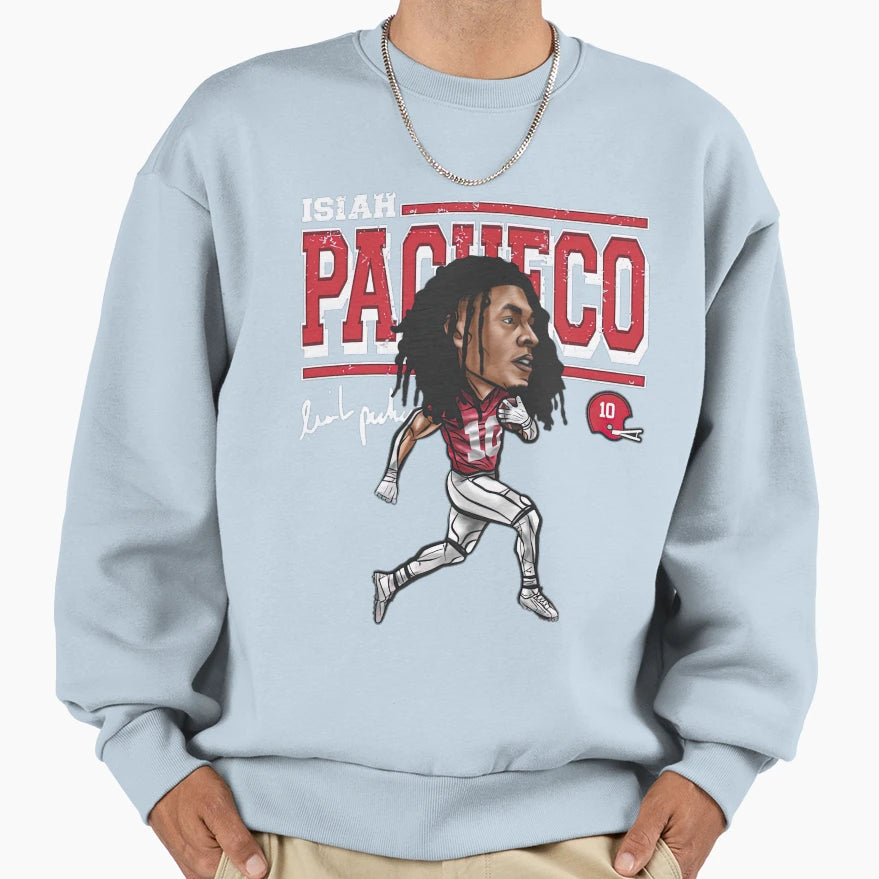 Isiah Pacheco Kansas City Cartoon Sweatshirt - Streetwear Style Men Women - T-Shirt, Sweatshirt, Hoodie