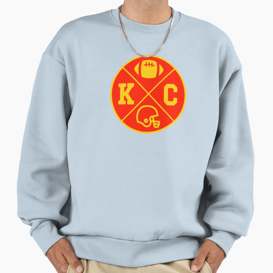 Chiefs Helmet Kc Kansas City Sweatshirt - Casual Everyday Wear Unisex - T-Shirt, Sweatshirt, Hoodie