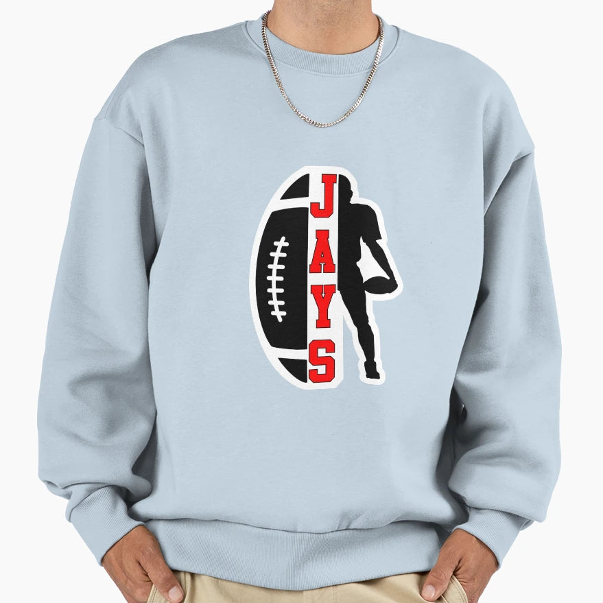 Jc Jays Football Split Name Sweatshirt - Fun Novelty Design Unisex - T-Shirt, Sweatshirt, Hoodie