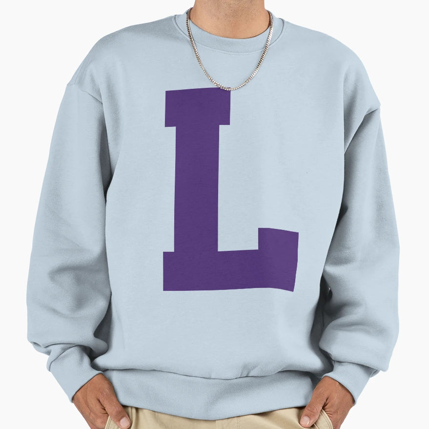 Alphabet Purple L Sports Letter L Sweatshirt - Novelty Apparel Men Women - T-Shirt, Sweatshirt, Hoodie