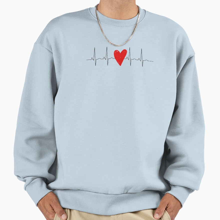 Love Heartbeat Sweatshirt - Graphic Print Men Women - T-Shirt, Sweatshirt, Hoodie