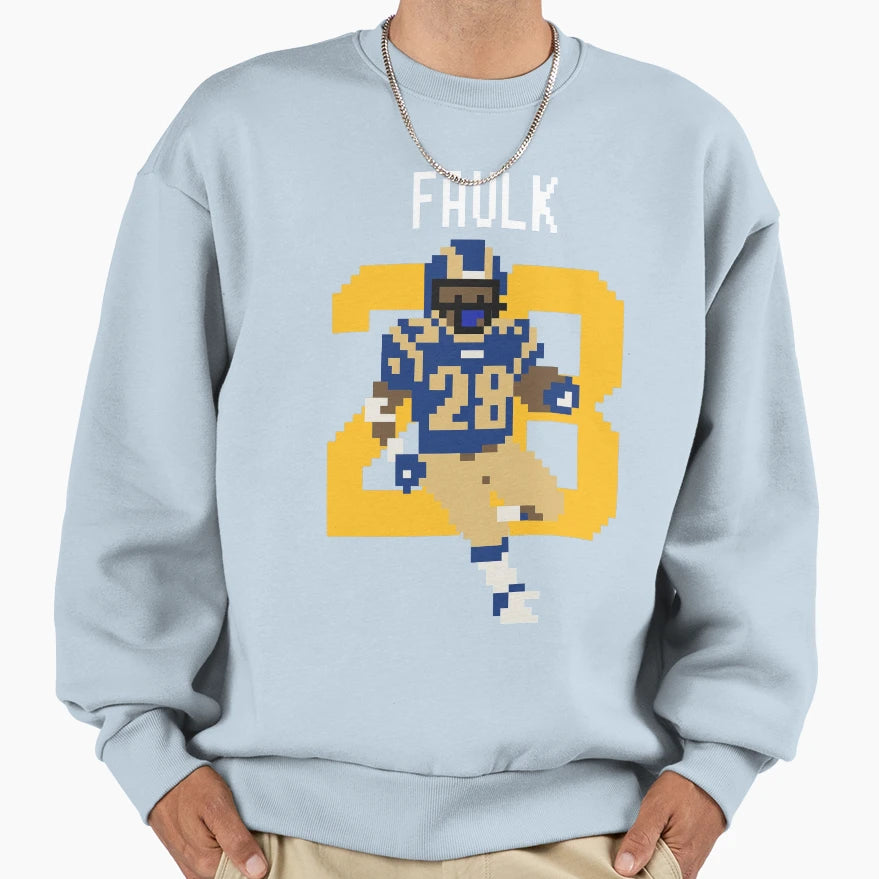 Marshall Faulk 28 Pixel Art St Sweatshirt - Casual Everyday Wear Men Women - T-Shirt, Sweatshirt, Hoodie
