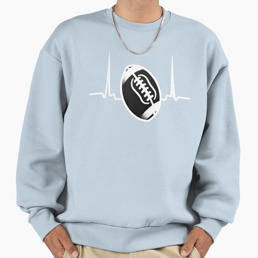 Gridiron Pulse Heartbeat Sweatshirt - Fun Novelty Design Men Women - T-Shirt, Sweatshirt, Hoodie