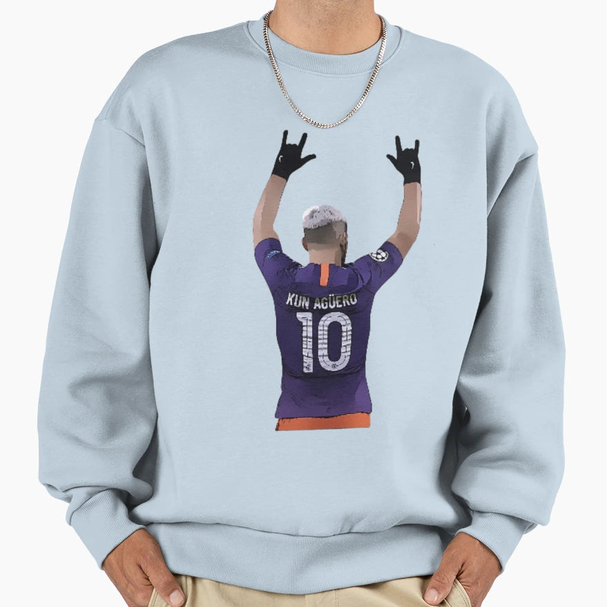 Kun Aguero Goal Celebration Iconic Sweatshirt - Fun Novelty Design Unisex - T-Shirt, Sweatshirt, Hoodie