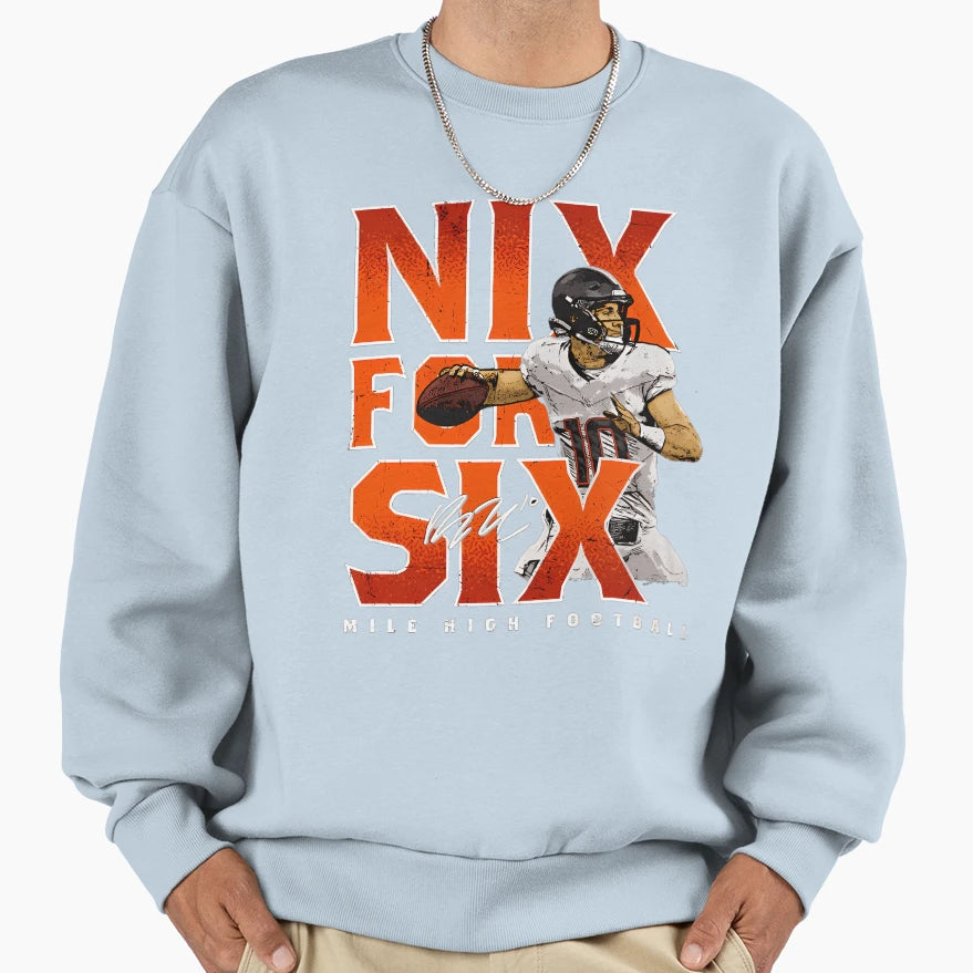 Bo Nix Six Sweatshirt - Minimalist Print Unisex - T-Shirt, Sweatshirt, Hoodie