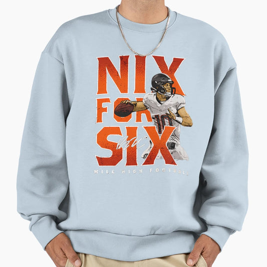 Bo Nix Six Sweatshirt - Minimalist Print Unisex - T-Shirt, Sweatshirt, Hoodie