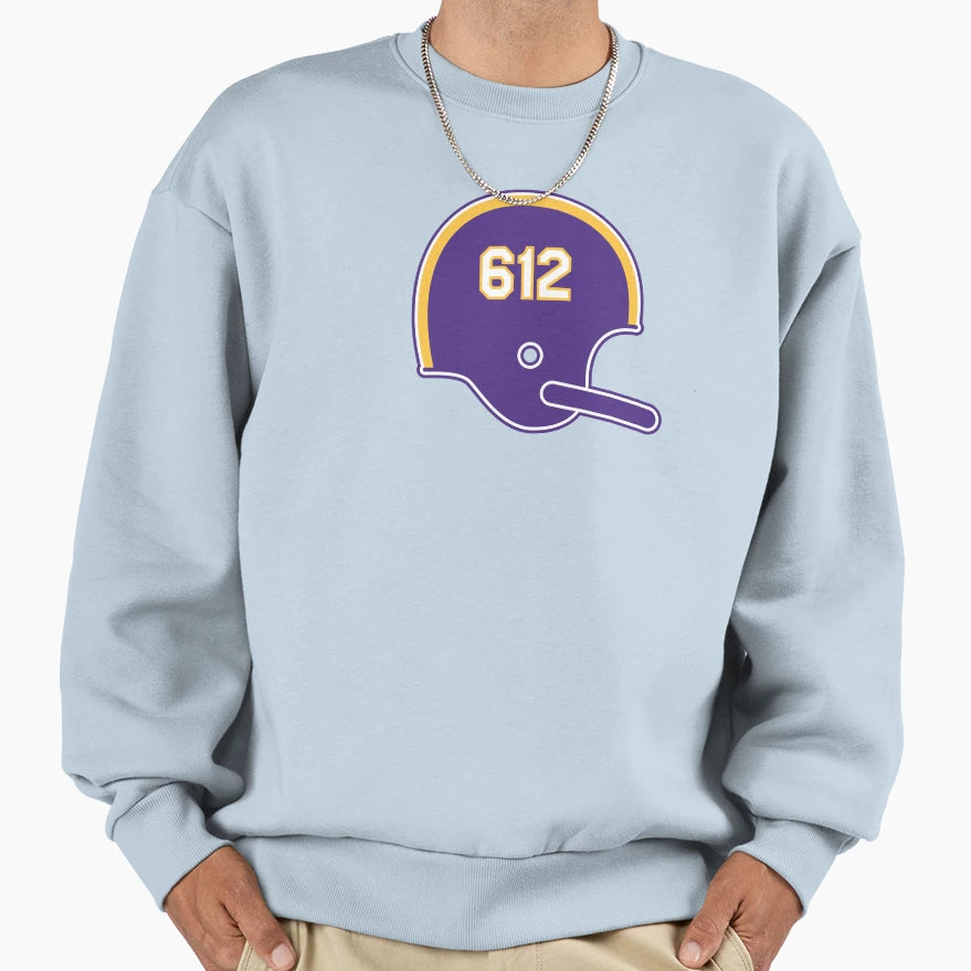 Minnesota Vikings 612 Helmet Sweatshirt - Streetwear Style for Adults - T-Shirt, Sweatshirt, Hoodie