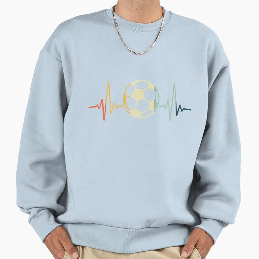 Soccer Heartbeat Sweatshirt - Casual Everyday Wear Men Women - T-Shirt, Sweatshirt, Hoodie